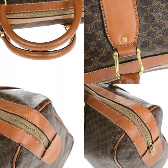 CELINE Logo Macadam Pattern Travel Hand Bag PVC Leather Brown GHW Italy 65YF574 - Picture 16 of 16